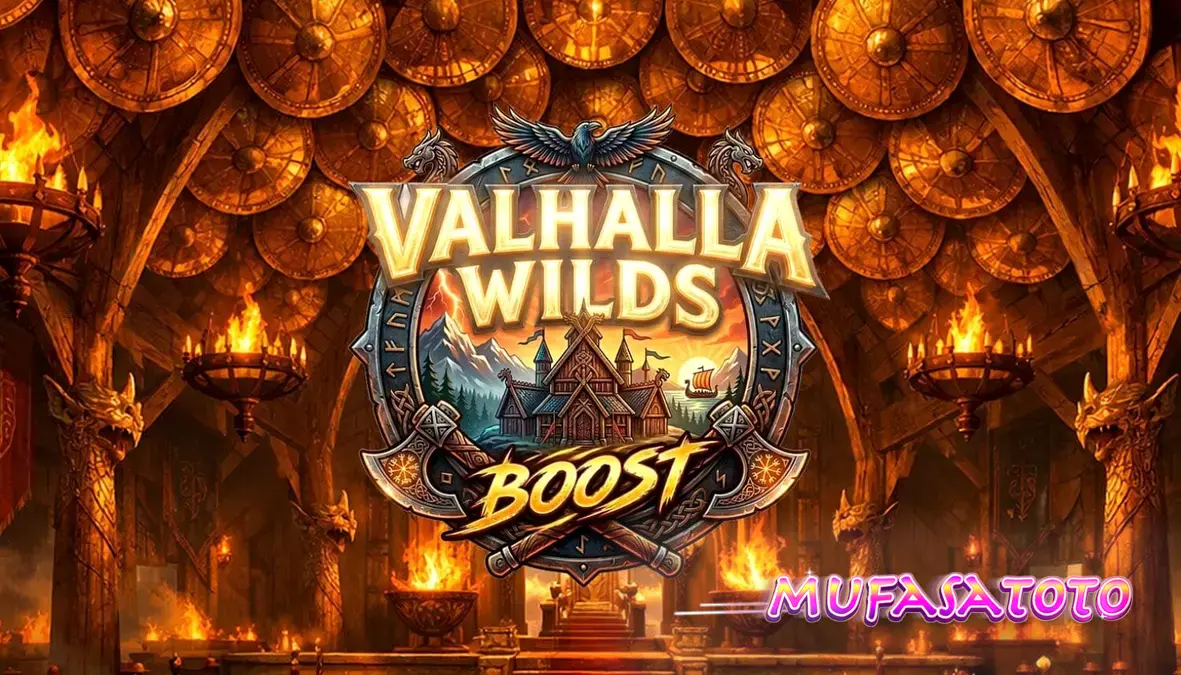 Tampilan visual slot Valhalla Wilds Boost dengan tema Viking dan simbol rune.
